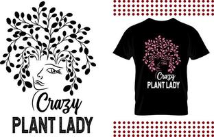 gekke plant dame t-shirt ontwerp vector print