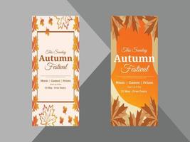 herfst festival roll-up banner ontwerpsjabloon. herfst herfst festival poster folder ontwerpsjabloon. omslag, oprolbanner, poster, drukklaar vector