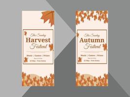 herfst festival roll-up banner ontwerpsjabloon. herfst herfst festival poster folder ontwerpsjabloon. omslag, oprolbanner, poster, drukklaar vector