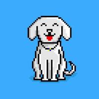hondenkarakter in pixelkunststijl vector