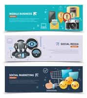 Social media horizontale banners vector