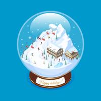 Realistische skiresort Souvenir vector