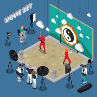 Film Set isometrische illustratie vector