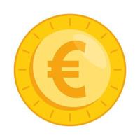 munt geld euro geïsoleerd pictogram vector