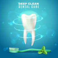 Diepe reiniging tandheelkundige zorg achtergrond Poster vector