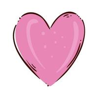 schattig hart roze kleur geïsoleerd pictogram vector