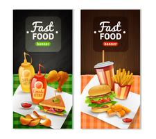 Fast Food 2 verticale bannersenset vector