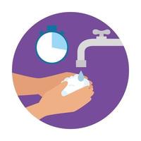 handen wassen preventie van covid 19 vector