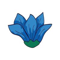 schattig bloem blauwe kleur geïsoleerd pictogram vector