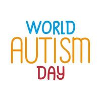 belettering van wereld autisme dag vector