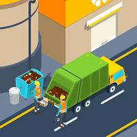 Garbage Collection isometrische Poster vector