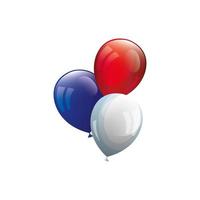 ballonnen helium wit met rood en blauw vector