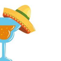 geïsoleerde Mexicaanse cocktail met hoed vectorontwerp vector