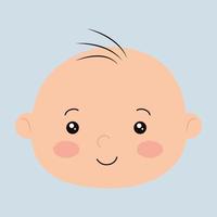 gezicht van schattige kleine babyjongen vector