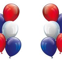 ballonnen helium wit met rood en blauw vector