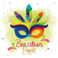 poster van carnaval braziliaans met masker carnaval vector