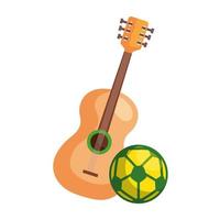 sport bal voetbal met gitaar geïsoleerd pictogram vector