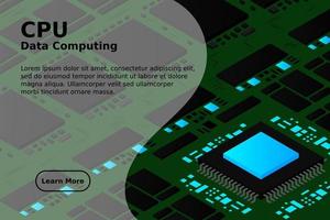 kunstmatige intelligentie micro-chip illustratie. kwantumcomputers. pc moederbord afbeelding achtergrond vector