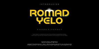 romeinse yelo abstracte mode lettertype alfabet vector