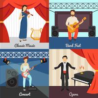 Theater Concept Icons Set vector