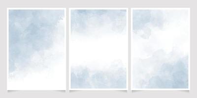 licht lente blauw aquarel nat wassen plons uitnodigingskaart achtergrond sjabloon collectie vector