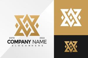 luxe brief va of av logo ontwerp vector illustratie sjabloon