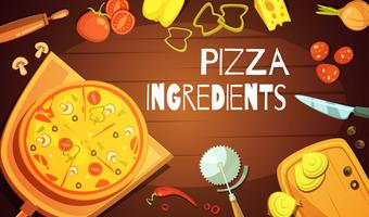 Pizza ingrediënten achtergrond vector