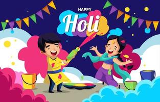 vier holi festival illustrattion vector