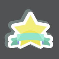 winnaar badge sticker in trendy geïsoleerd op zwarte achtergrond vector