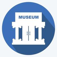 pictogram museumgebouw ii - lange schaduwstijl - eenvoudige illustratie, goed voor afdrukken, aankondigingen, enz vector