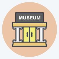 pictogram museumgebouw ii - kleur mate stijl-eenvoudige illustratie, goed voor afdrukken, aankondigingen, enz vector