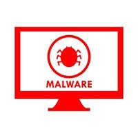malware op pc op witte achtergrond vector