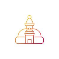 Swayambhu stupa gradiënt lineaire vector icon