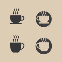 koffiekopje logo sjabloon warme dranken pictogram koffie en thee set illustratie vector