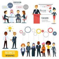 Teamwork en partnerschap Zakelijke Infographics Set vector