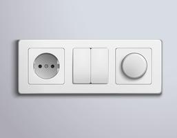 Schakelt Sockets Realistic Panel vector