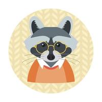 hipster wasbeer avatar vector