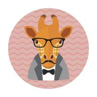hipster giraf avatar vector