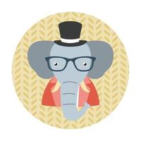 hipster olifant avatar vector