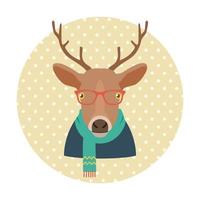 hipster hert avatar vector