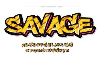 geel dier graffiti kalligrafie artistiek lettertype typografie vector