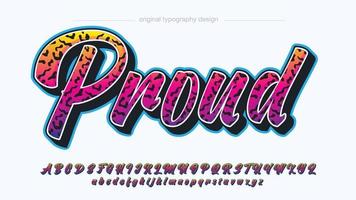 colorul neon dierenprint kalligrafie artistieke lettertype typografie vector