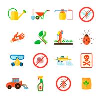 Pesticiden Icons Set vector