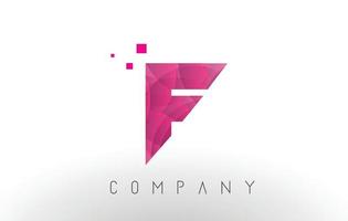 f letter logo-ontwerp met patroon van paarse stippen. vector