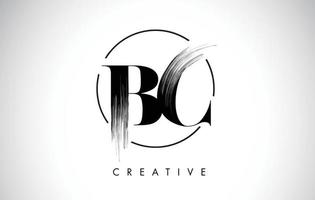 bc penseelstreek brief logo ontwerp. zwarte verf logo letters pictogram. vector