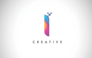 ik kleurrijke logo brief ontwerp vector. creatieve regenbooggradiënt letterpictogram vector