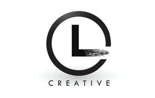 l borstel letter logo-ontwerp. creatieve geborstelde letters pictogram logo. vector