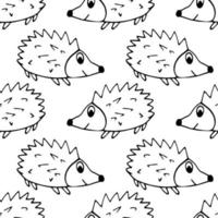 egel naadloze patroon hand getrokken doodle. minimalisme. dieren, schattige babyprint, behang, textieldecor vector