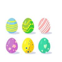 gelukkig Pasen. een set vector handgetekende eieren voor de paasvakantie