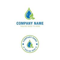 drop water-logo met mooi blad natuurlijk eco-symbool vector